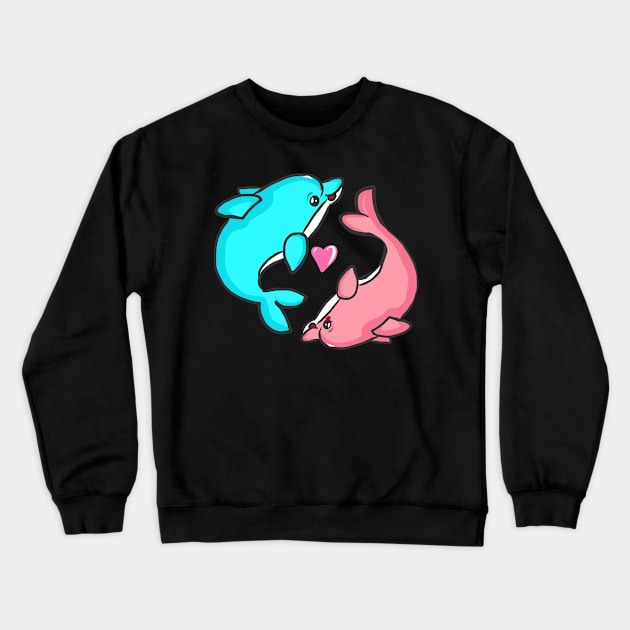 cute dolphin design whale fish animal welfare dolphin Crewneck Sweatshirt by KK-Royal